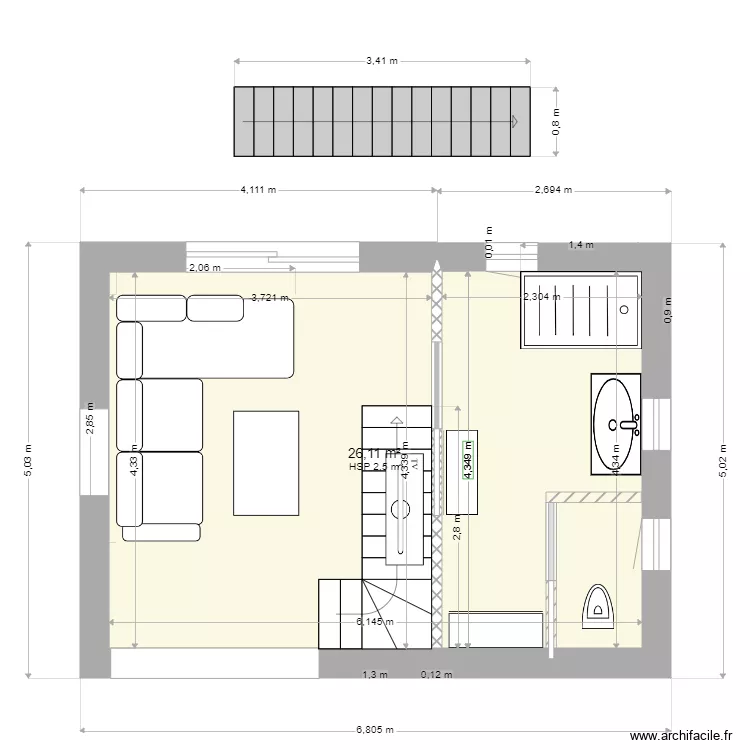 Maison David 2eme projet. Plan de 