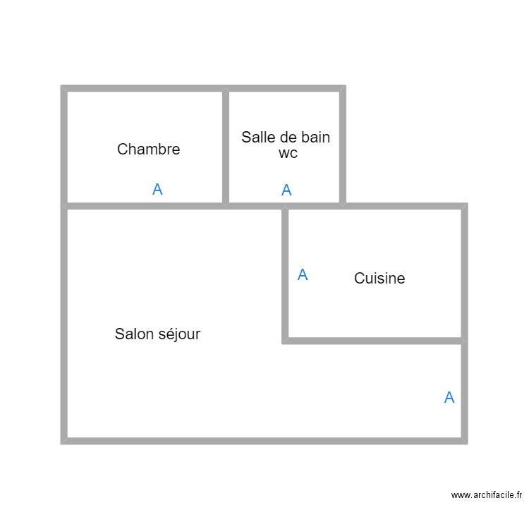 QUIMPER BLANCHARD. Plan de 4 pièces et 29 m2