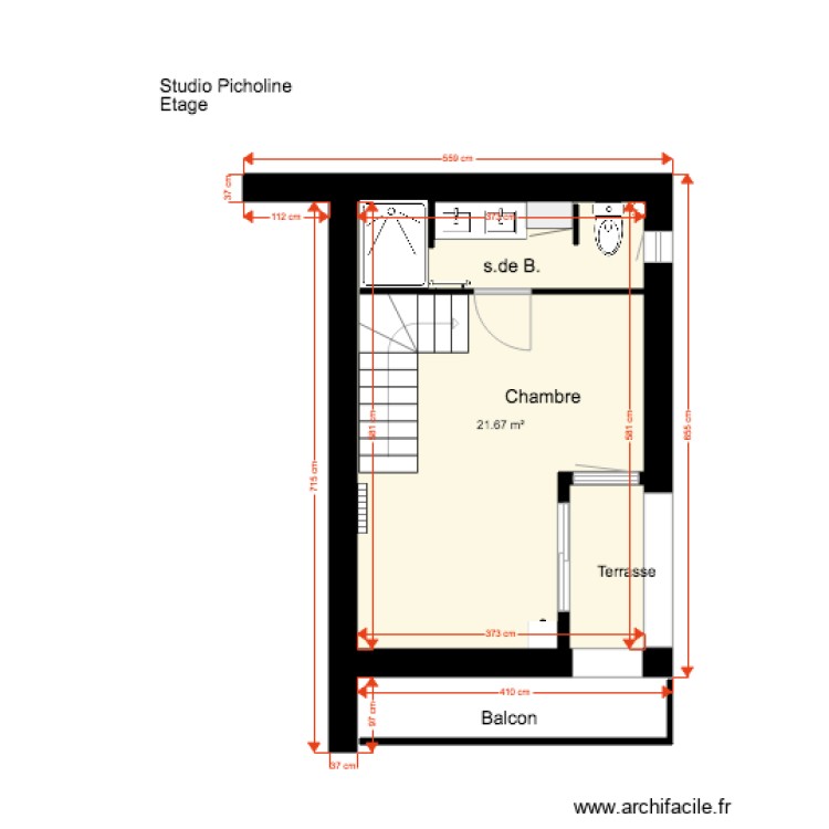 Studio Picholine Etage 3. Plan de 0 pièce et 0 m2