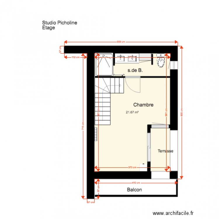 Studio Picholine Etage 3. Plan de 0 pièce et 0 m2