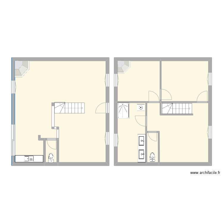 plan maison VAUCIEUX. Plan de 6 pièces et 105 m2