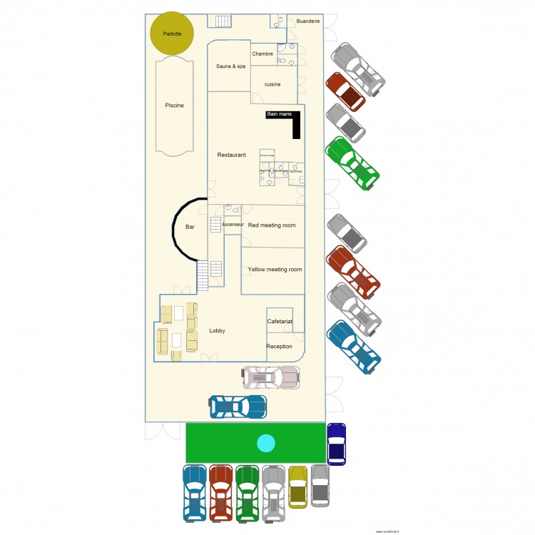 RDC mirador. Plan de 24 pièces et 602 m2