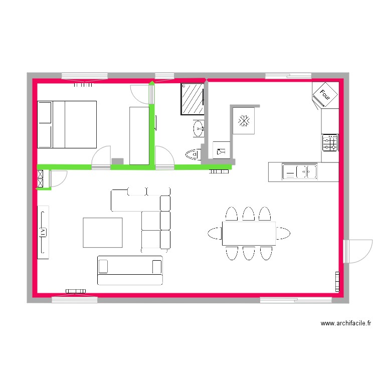 Garage 2023 Mobilié 1.2. Plan de 3 pièces et 69 m2