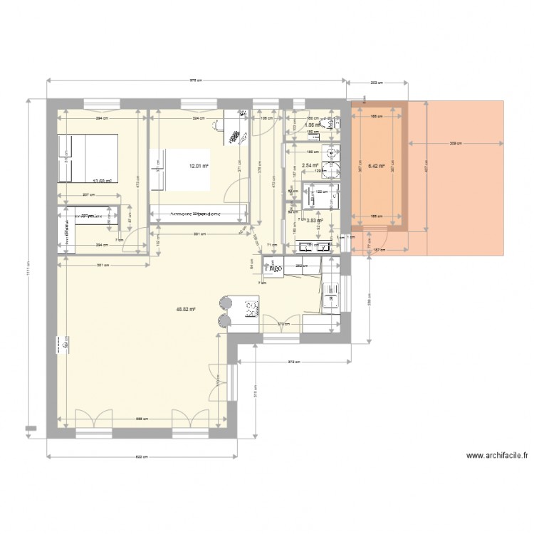 plain pied abri. Plan de 0 pièce et 0 m2