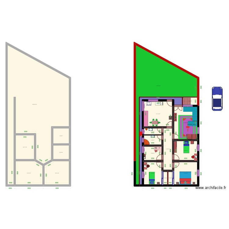 maison1. Plan de 20 pièces et 332 m2