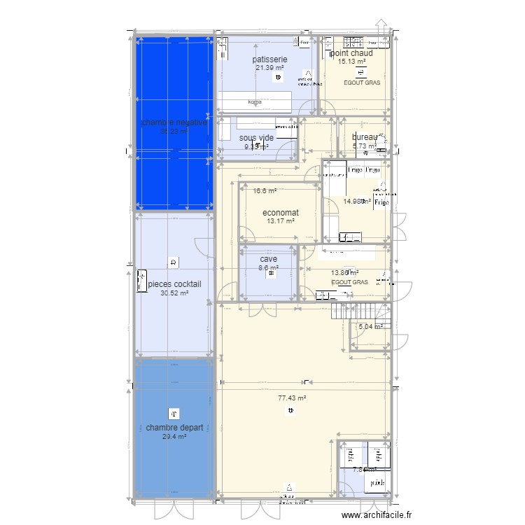 plan montussan v13 bis rdc. Plan de 33 pièces et 539 m2