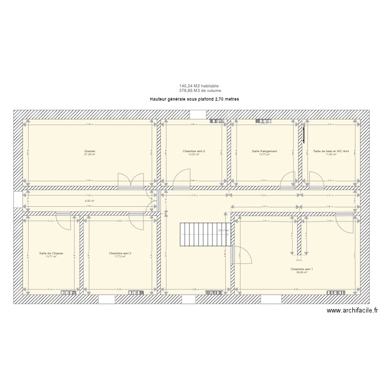 plan coté CHARRY - aménagement 2eme étage. Plan de 0 pièce et 0 m2