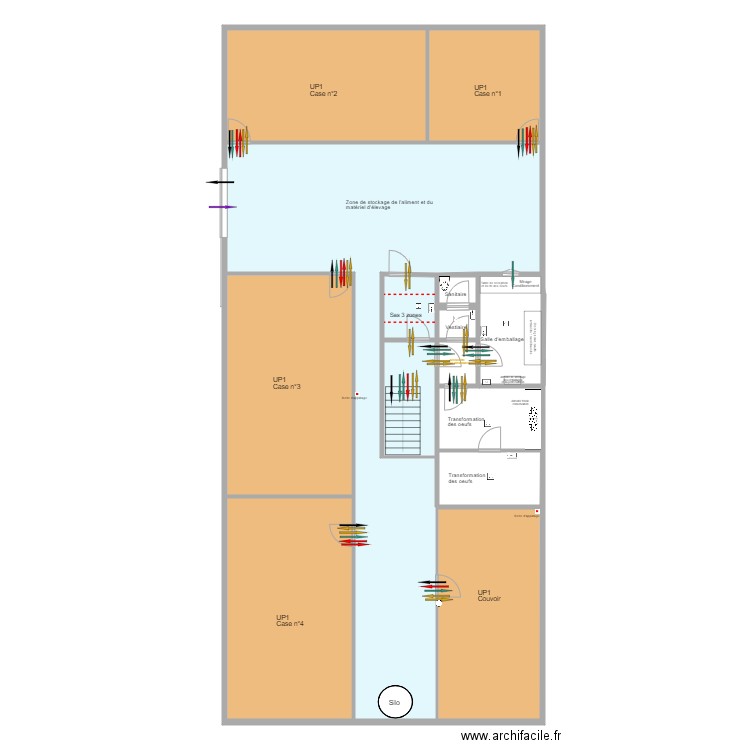 JEANDEL Claude biosécurité. Plan de 24 pièces et 545 m2