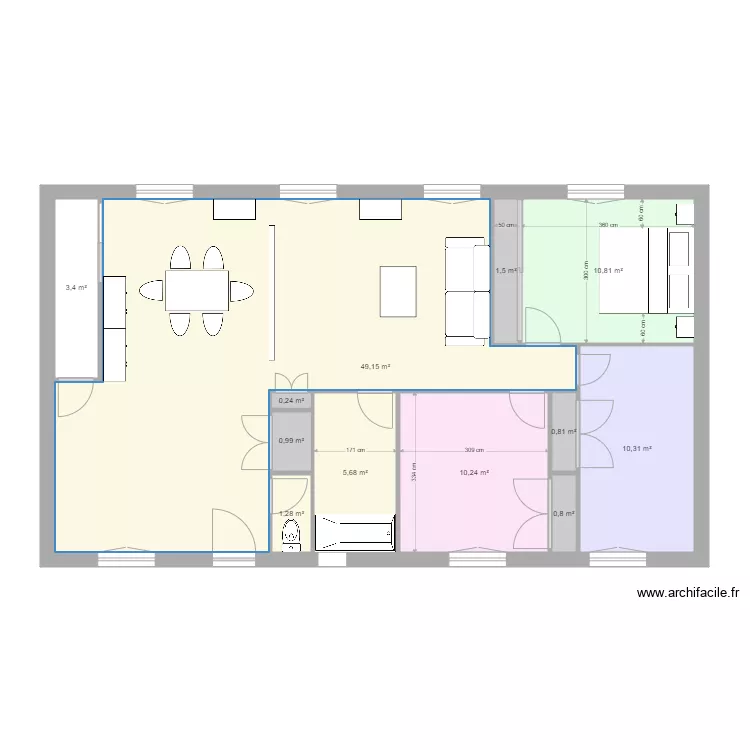 GANAUDIERES RDC PLAN Bis M1. Plan de 