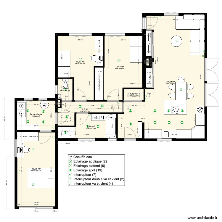 marcy. Plan de 11 pièces et 96 m2