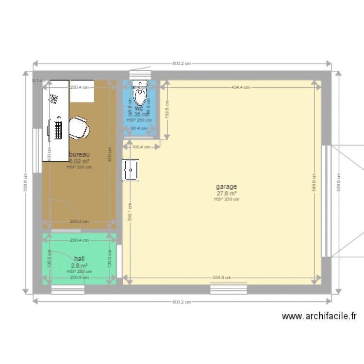 GARAGE  BUREAU. Plan de 0 pièce et 0 m2