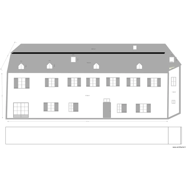 V2 FACADE LA CURE PROJET&Eacute;E. Plan de 