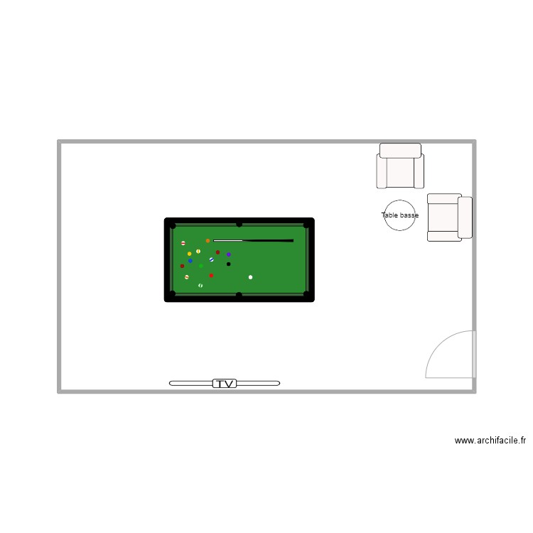 Mancave. Plan de 1 pièce et 30 m2