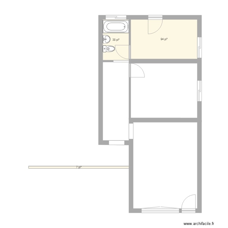 Appartement 3 et demi. Plan de 0 pièce et 0 m2