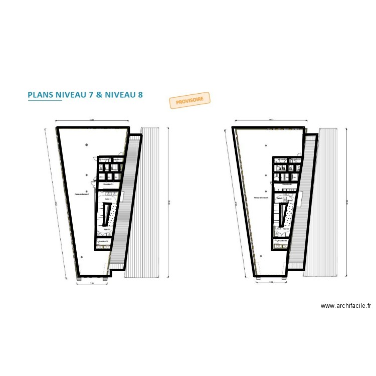 44484 croquis 7ème et 8ème étages. Plan de 9 pièces et 16 m2