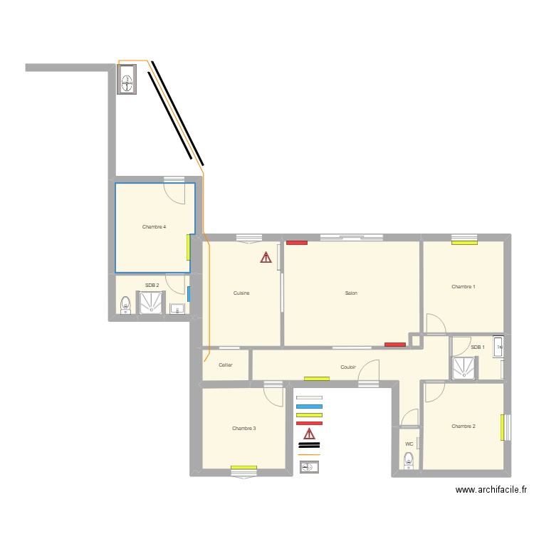 Millon-Rousseau 04400. Plan de 15 pièces et 96 m2