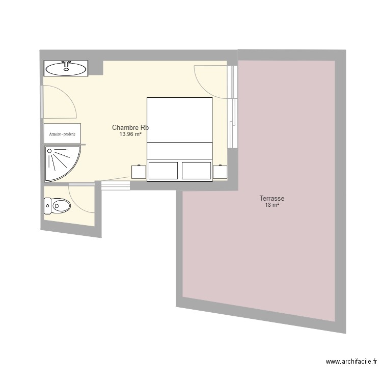 SEGIMON Chambre Rbn Terrasse. Plan de 0 pièce et 0 m2