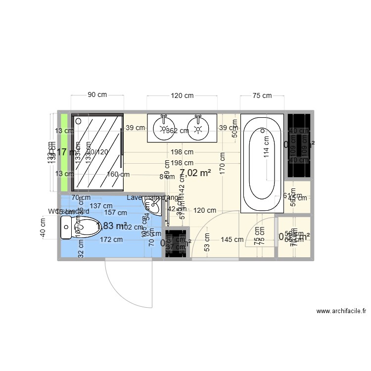 plan sdb darchan 2. Plan de 6 pièces et 10 m2