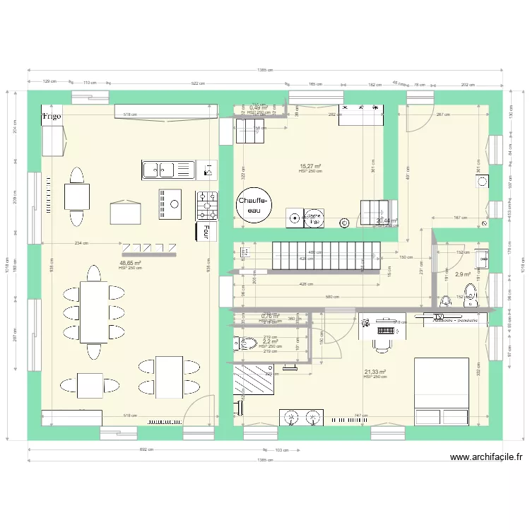 Caro plan RdC am&eacute;nagement du 14 janvier 2022. Plan de 