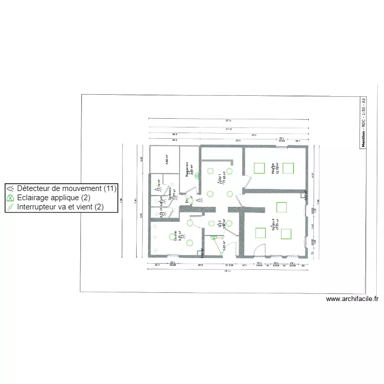Implant ECL Bureau SS ROGER DUMOULIN. Plan de 