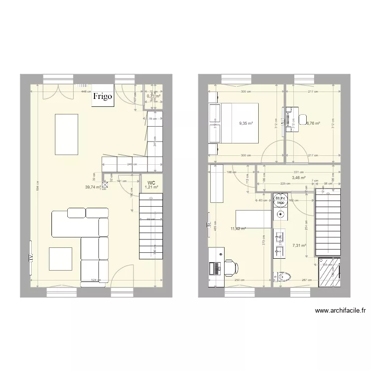 maison pierre modif etage. Plan de 
