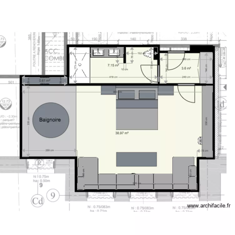 chambre 8 proposition A. Plan de 