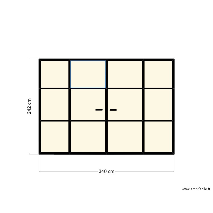 Porte patio. Plan de 12 pièces et 7 m2