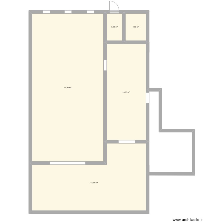 MAGASIN. Plan de 5 pièces et 153 m2