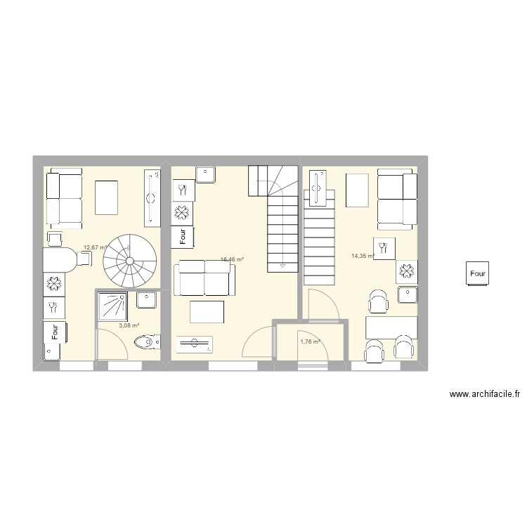 Vergeal garage. Plan de 13 pièces et 115 m2