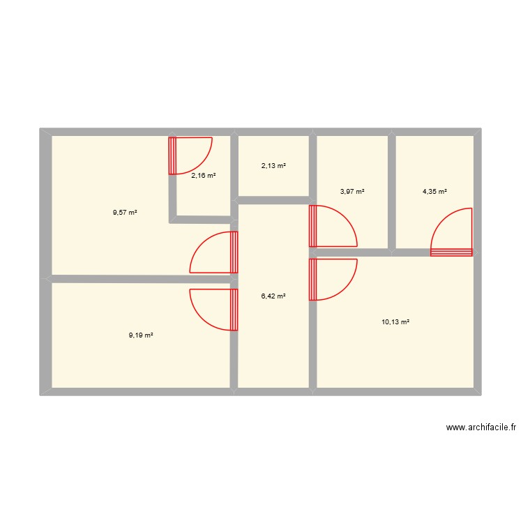 Cacin3. Plan de 8 pièces et 48 m2