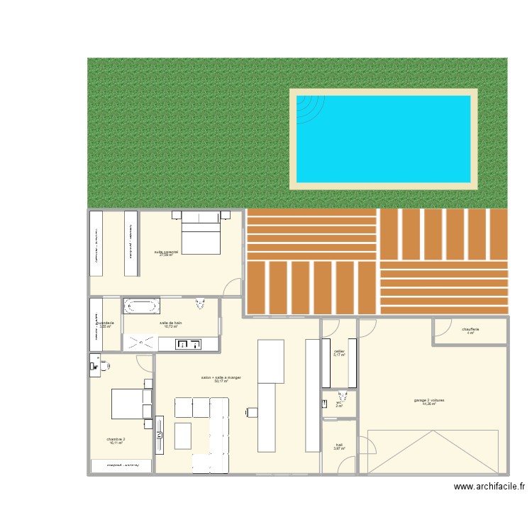 Idée. Plan de 10 pièces et 167 m2