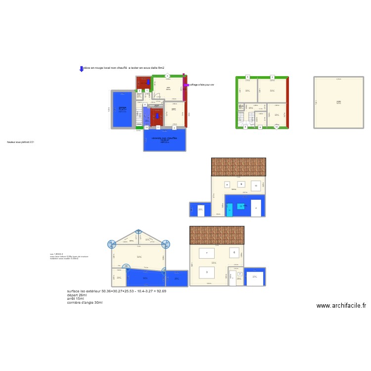 mont. Plan de 28 pièces et 321 m2