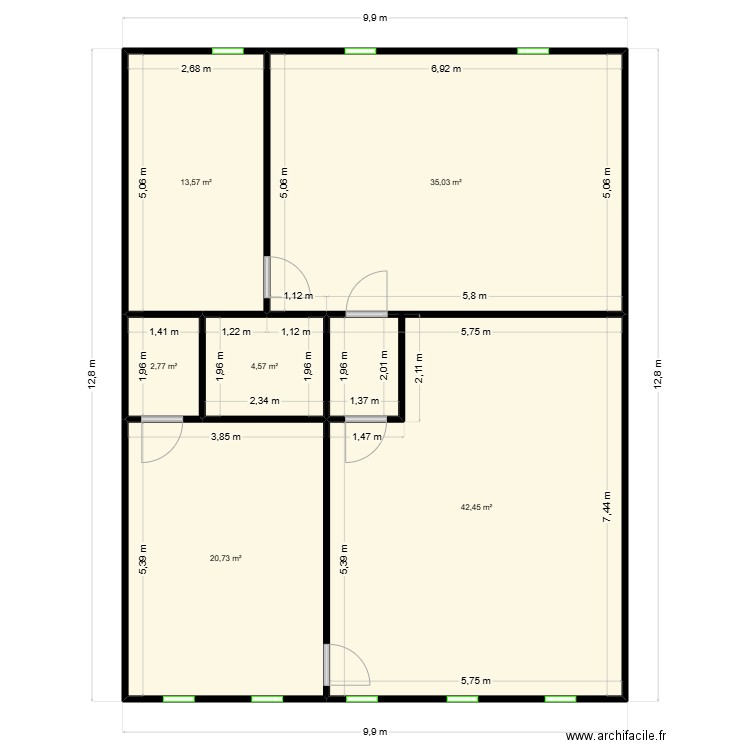 Margaux. Plan de 6 pièces et 119 m2