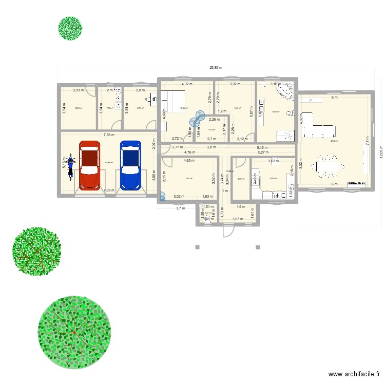 Croix. Plan de 18 pièces et 453 m2