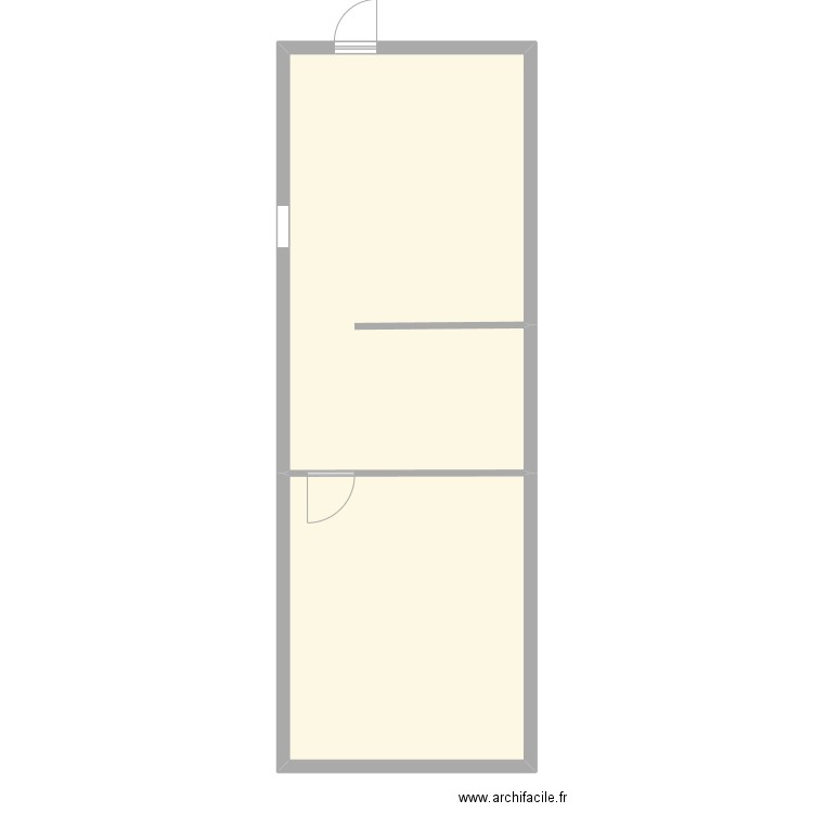 local desinf. Plan de 2 pièces et 74 m2