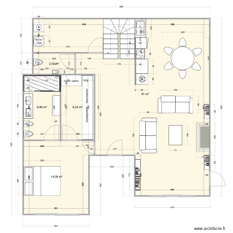 Projet Hémon 1. Plan de 11 pièces et 185 m2