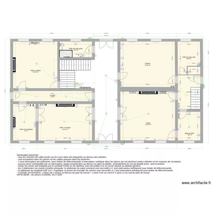 Platane RdC v2 Electricité. Plan de Platane RdC v2 Electricité. Plan de