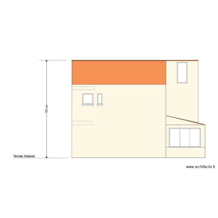 facade est existant fini. Plan de 0 pièce et 0 m2