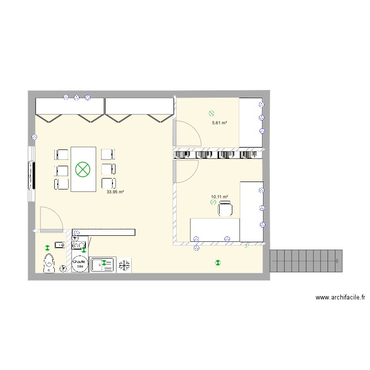 studios 2. Plan de 0 pièce et 0 m2