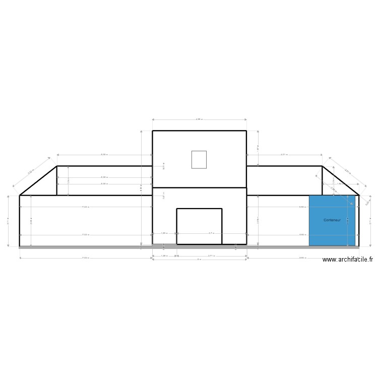 Garage. Plan de 4 pièces et 37 m2