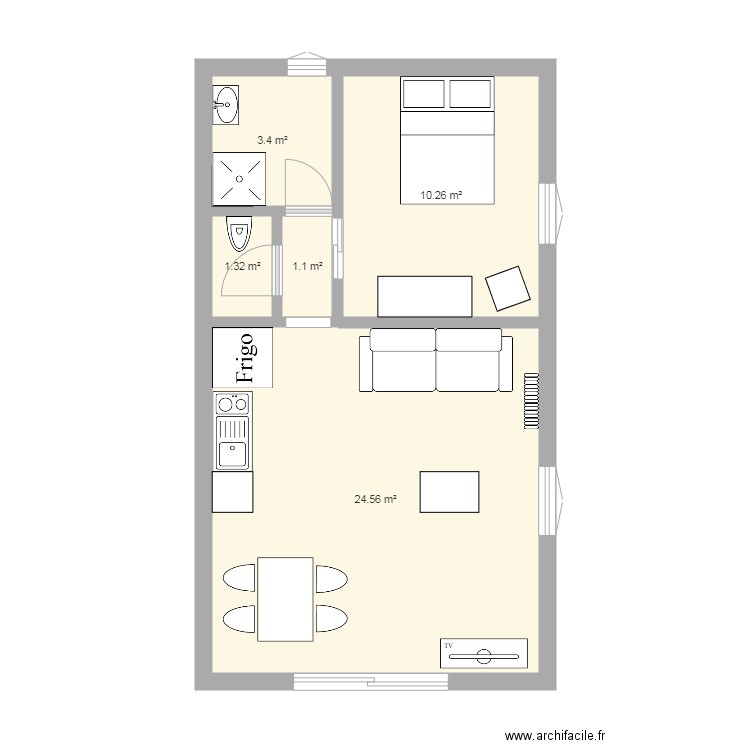 PLAN STUDIO. Plan de 0 pièce et 0 m2