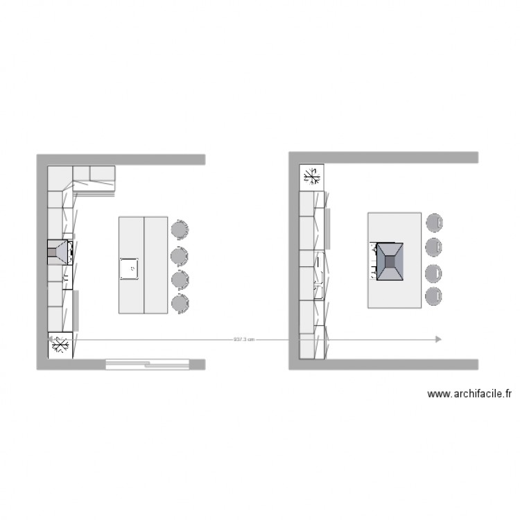 Cuisine ilot. Plan de 0 pièce et 0 m2