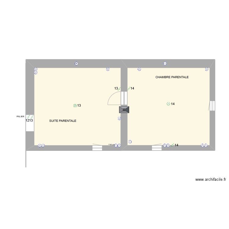 PLAN3 ETAGE. Plan de 2 pièces et 48 m2