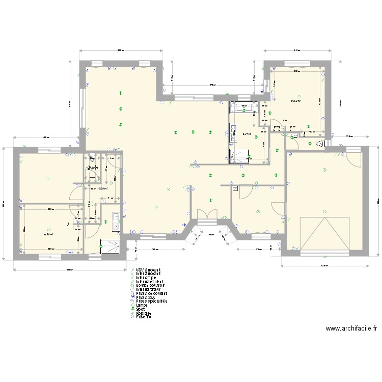 Plan avec élec. Plan de 5 pièces et 42 m2