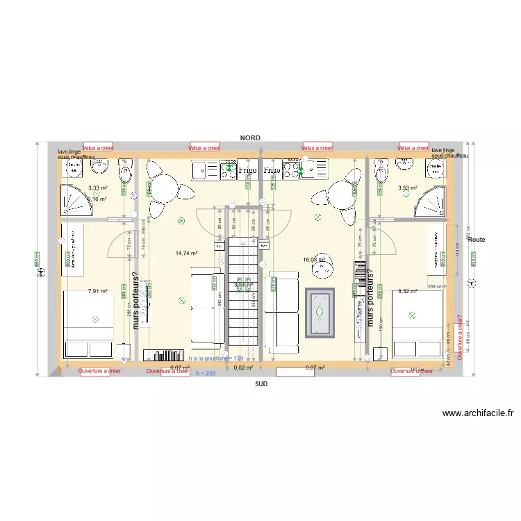 Ecurie Etage Pinceloup Option5. Plan de 
