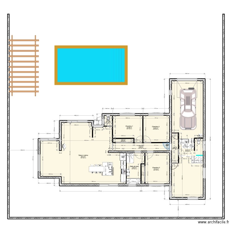 PLAN MAISON 2.2. Plan de 10 pièces et 158 m2