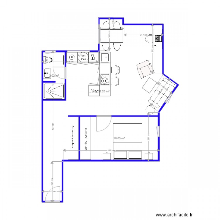 Studio Moncey. Plan de 0 pièce et 0 m2