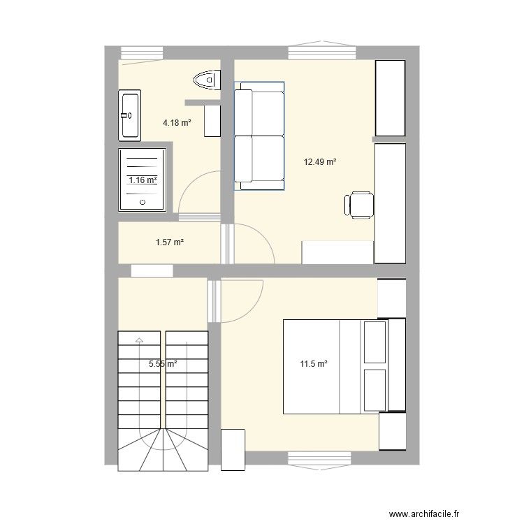 Maison étage. Plan de 0 pièce et 0 m2