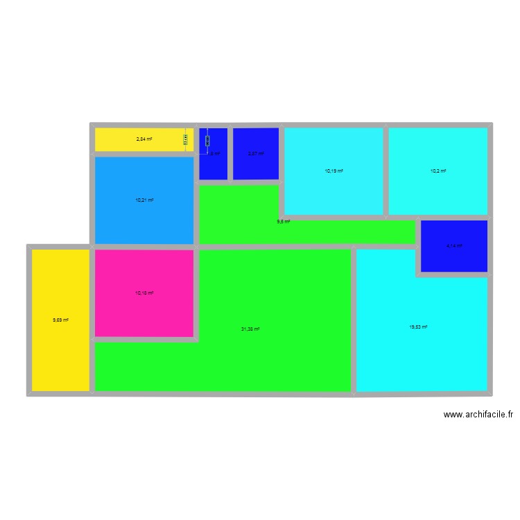 Projet LANDE. Plan de 12 pièces et 123 m2