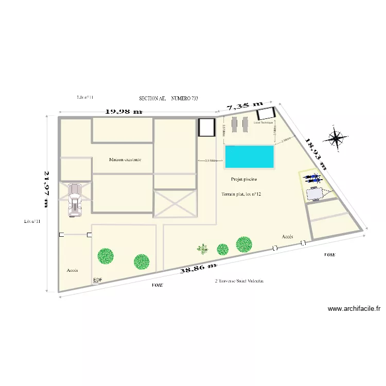  Plan de masse avec LT ABRI REMORQUE. Plan de 